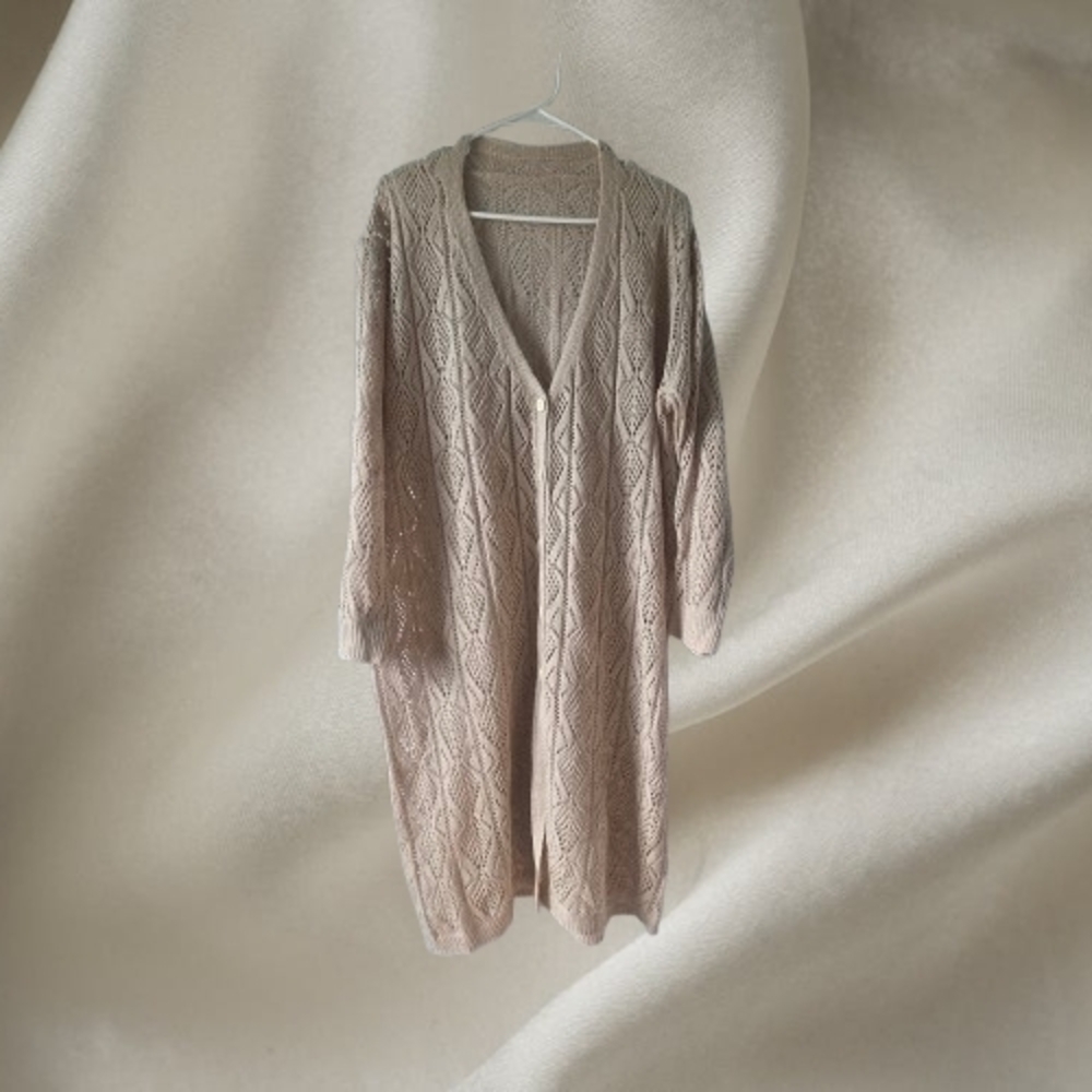 Beige Knit Cardigan